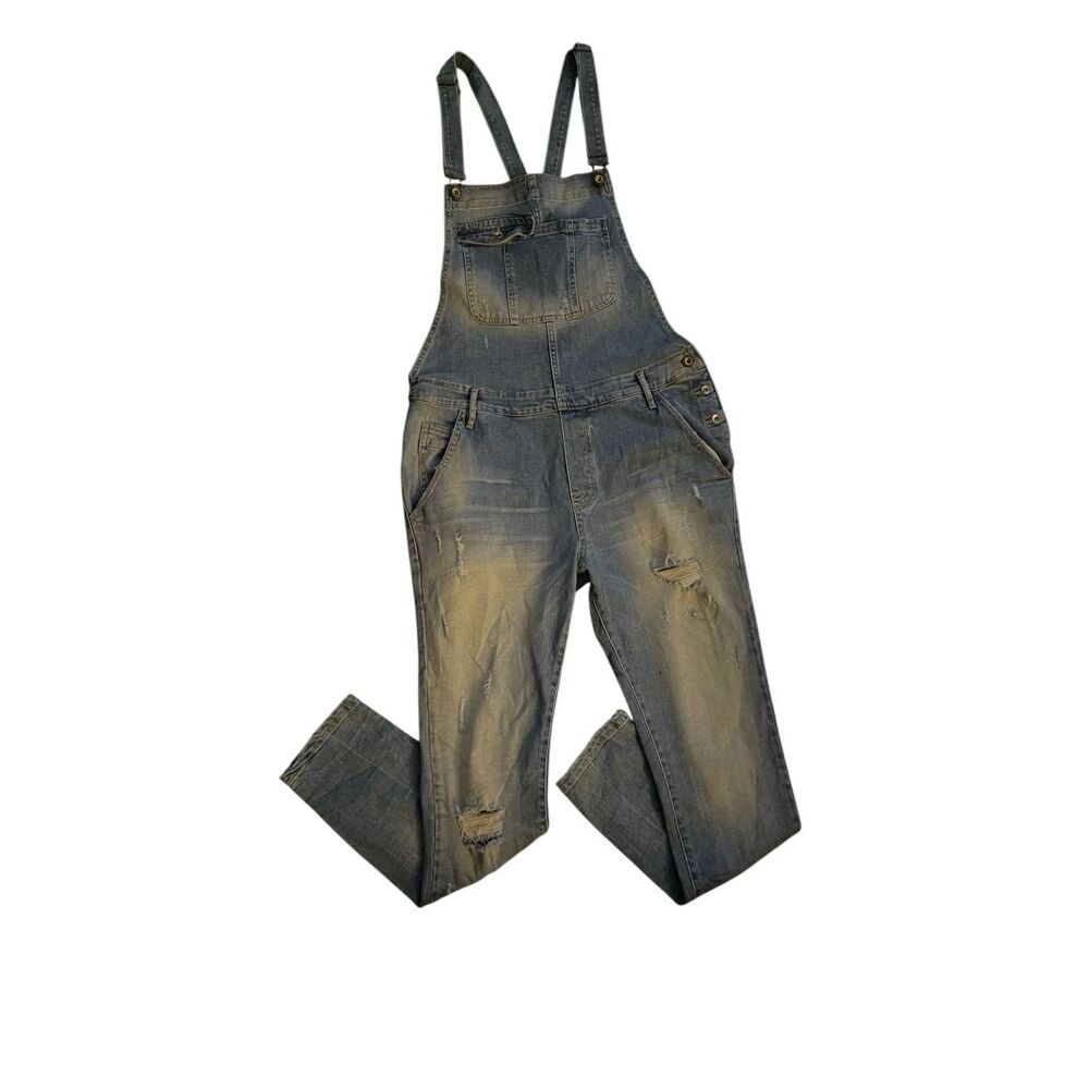 ZARA MAN DENIM DISTRESSED OVERALL